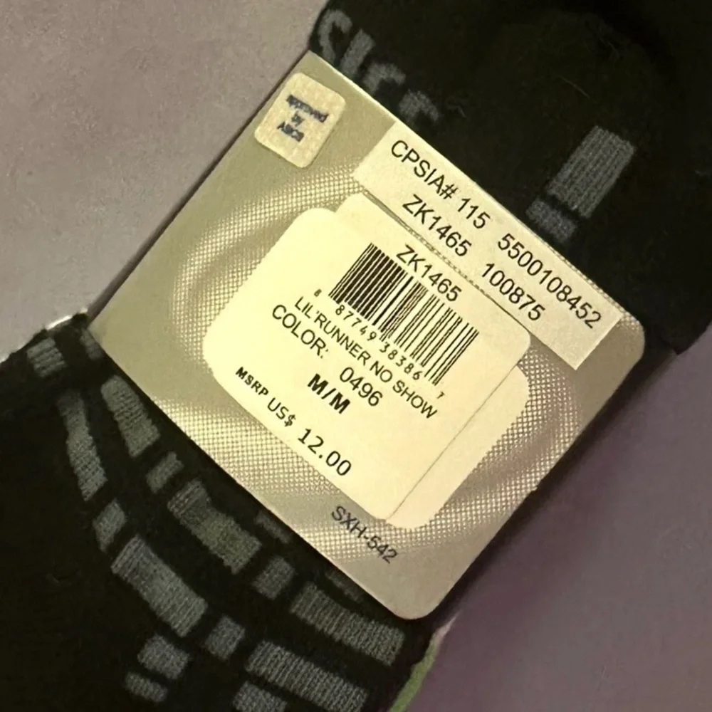 6 Pairs ASICS kids socks NWT kid’s youth size 1-5